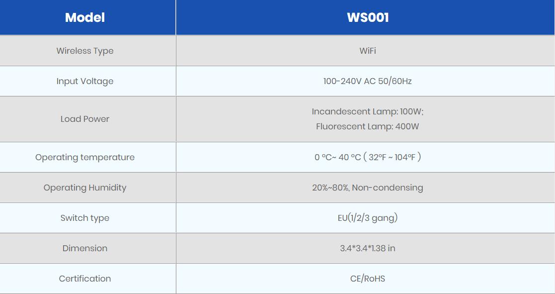 wifi智能开关WS001