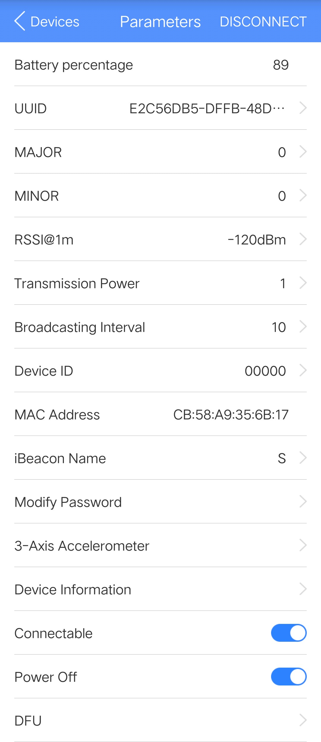 iBeacon android configuration