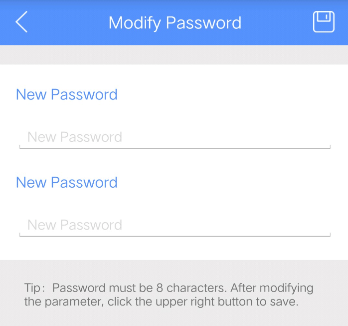 modify password on ibeacon android