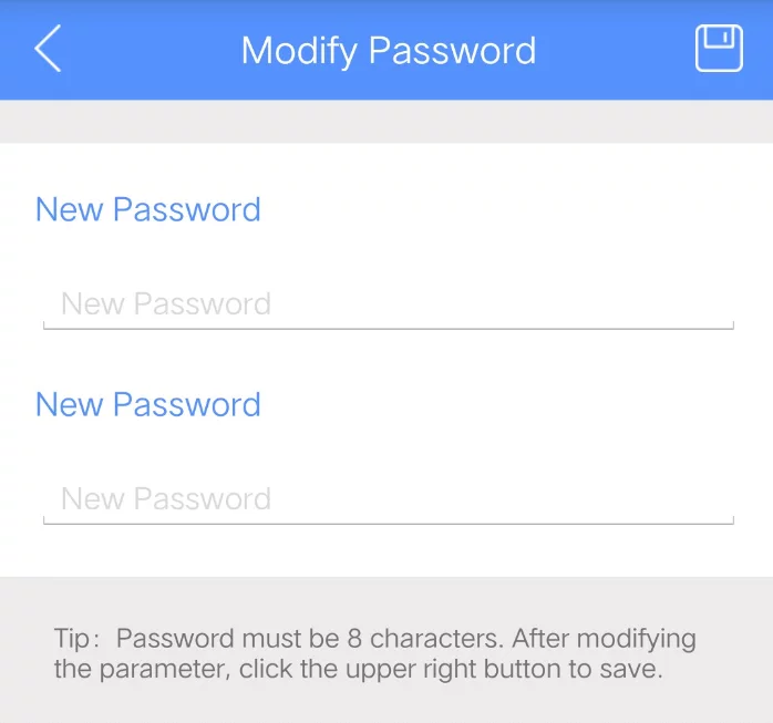 modificar contraseña en ibeacon android