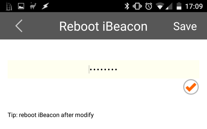 reinicie o ibeacon android