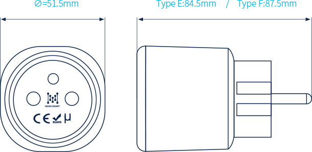 mk105 esp32 gateway plug Dimensions