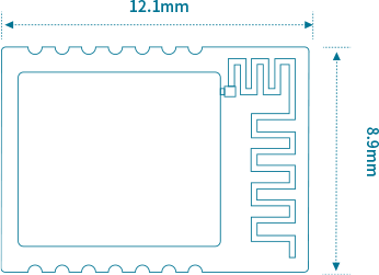 Schemat struktury modułu MK14 nrf52805 Bluetooth