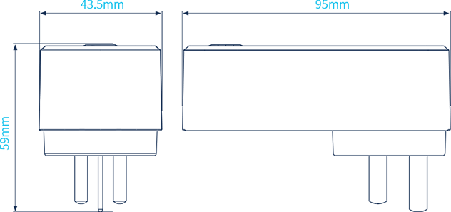 Dimensões BLE Smart Socket MK116B