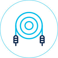 Un cable alimentador coaxial