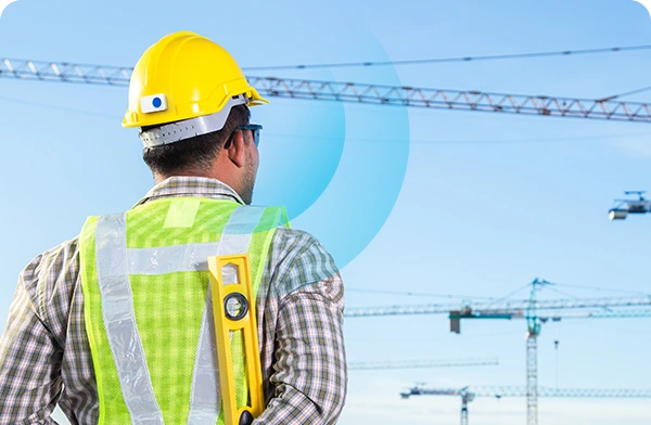 Helmet tag in construction site