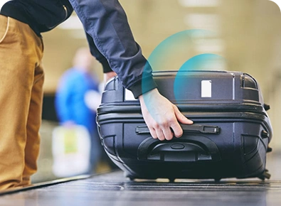 Bluetooth-itemtag op de luchthaven