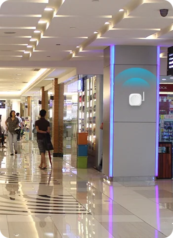 Puerta de enlace PoE para interiores MKGW3 implementada en un centro comercial