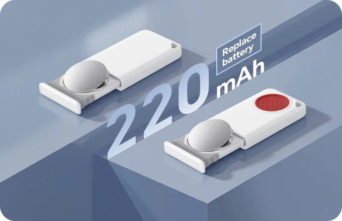 M4P and M4PB asset tags with 220mAh replaceable drawer-type batteries for easy maintenance
