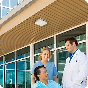 LW003-B Pro Bluetooth LoRaWAN bridge installed at a hospital entrance for patient and staff tracking