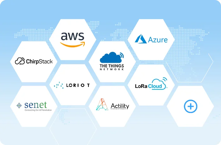 Интеграционная экосистема для датчиков LoRaWAN с AWS, Azure, The Things Network, ChirpStack и другими облачными платформами IoT.