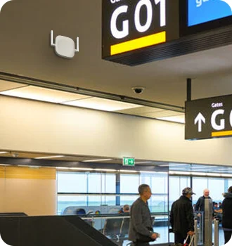 MKGW1-BW Pro deployed in an airport terminal for IoT monitoring.