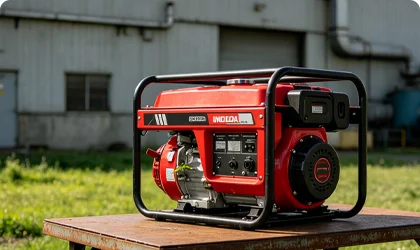Tragbarer Generator mit LoRaWAN-Tracker für die Nutzung als Mietgerät und zum Diebstahlschutz.