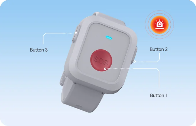 Three-button design of the LW014 LoRaWAN panic button